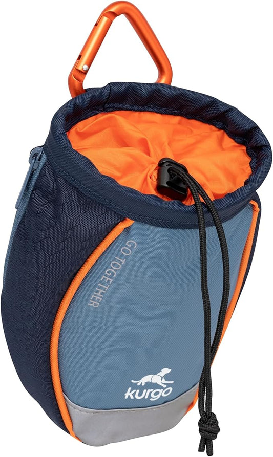 Kurgo Go Stuff It Dog Treat Bag, Training Treat Pouch Bag for Dogs, Treat Pouches for Pets, Hands-Free Pouch Waist, Reflective, Includes Carabiner, MOLLE-Compatible (Navy Blue)