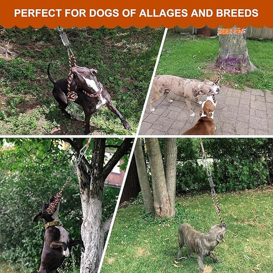 HOPET Bungee Tether Tug Outdoor Dog Toy, Dog Toy for Aggressive Chewers