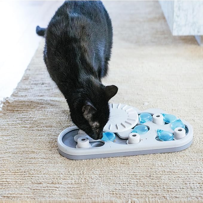 Catstages Nina Ottosson Rainy Day Puzzle & Play – Interactive Cat Puzzle Feeder for Indoor Cats, 19 Hidden Treat Compartments, Slow Feeder, Durable & Easy‑Clean