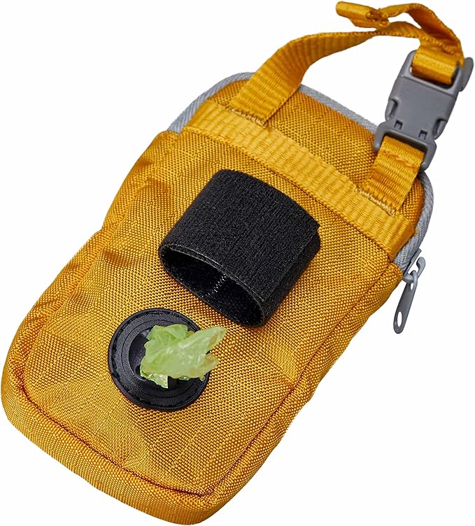 Blueberry Style Amber Dog Waste Bag Dispenser, Dog Poop Bag Holder Leash Attachment, Includes 1 Roll of Free Poop Bags