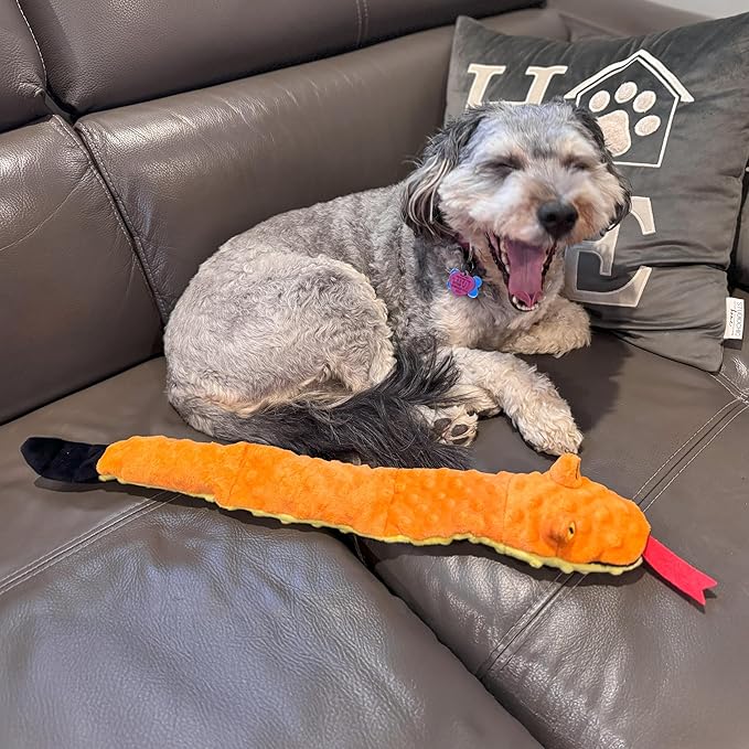 SPOT Skinneeez Extreme Triple Squeak Snake - Durable, Stuffing-Free Dog Toy with Rip-Stop Mesh & 3 Jumbo Squeakers, Built for Aggressive Chewers - Perfect for Medium to Large Dogs & Puppies, 25 inch