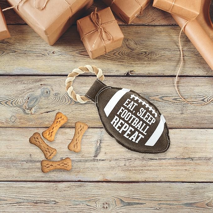 Pavilion Gift Company - Football - 12" Canvas Rope Dog Toy Chew Tug of War Football Game Sports Best Friend Dog Doggy Puppy K9 Gift