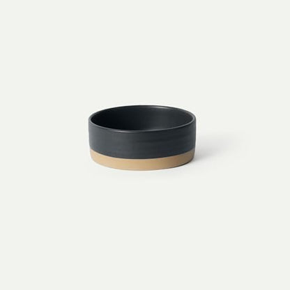 Mora Ceramic Pet Bowl Size Medium - Food/Water Dish for Large Puppies, Cats, Retrievers, Medium Sized Dogs, ect. 28oz or 4 Cups - Basic Bowls for Your Dog or Cat, Mix and Match for a Set - Liquorice by MORA