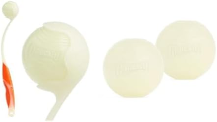 Chuckit! Pro 18 Inch Ball Launcher with 3 Max Glow Balls (2.5 Inch) - Dog Fetch Bundle for Medium Dogs