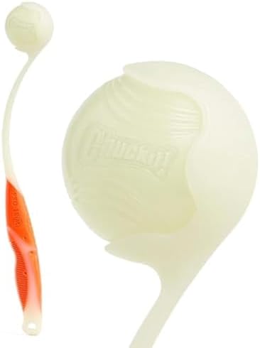 Chuckit Pro Fetch Toy Ball Launcher For Dogs; Compatible With Any Chuckit! Medium Size 18 Inch + Max Glow Ball by Chuckit