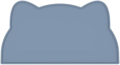 Cat Food Mat, Silicone Non Slip Dog Bowl Mat Waterproof Cat Feeding Mat Stop Food Spills and Water Messes Out to Floor Pet Food Mat (Stone Blue, 20" x 12") by TOKAYIFE
