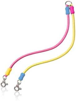 Tangle-Free Double Dog Leash Coupler No-Tangle O-Ring & 360° Swivel Clip,Extension Rope for Large Medium Dogs Over 40 lbs (Pink Lemonade Puff, 20'') by TheFlowofFriendship