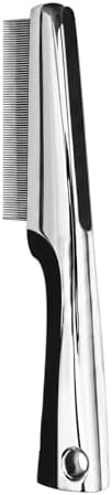 Resco Professional Flea and Face Comb, Anti-Static for Grooming Pets Very Fine Pin Spacing, Chrome by Resco+Pet+Products