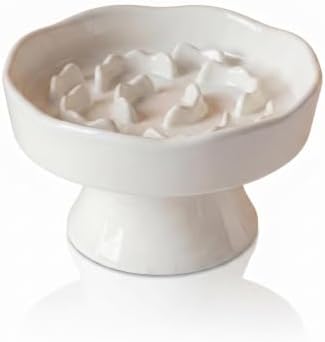 Vexilion pet Elevated Raised Slow Feeder cat Food Ceramic Bowl for Small Dogs for Dry and Wet Food by Unknown