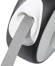 360° Tangle-Free Retractable Dog Leash 16 ft Heavy Duty Reflective Nylon Tape for Small to Medium Dogs Up to 60lbs,Soft Grip,Lock,Medium Size,White