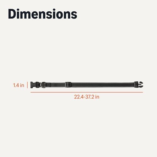 Amazon Basics Reflective Polyester Dog Collar, Adjustable Length 21"-37", 1.4" W, Quick-Release Buckle for Easy On/Off, Extra Large, Black - Image 5