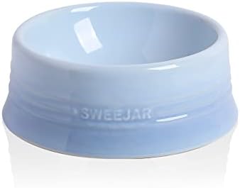 Sweejar Gradient Dog Bowl, Ceramic Dog Food Dish for Medium Dogs and Cat, Porcelain Pet Bowl for Food and Water 18 oz (Gradient Light Blue) by Sweejarco1949