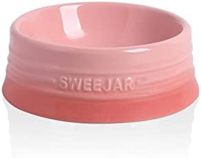 Sweejar Gradient Dog Bowl, Ceramic Dog Food Dish for Puppy and Kitten, Porcelain Pet Bowl for Food and Water 8 oz (Gradient Pink) by Sweejarco1949
