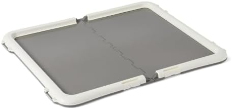 Amazon Basics Dog Training Pad Holder with Secured Latches, Extra Thick and Non-Slip Base, Recycled Plastic, 28 x 34 inch, Large, White and Charcoal by AmazonBasics