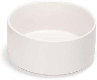 SPUNKYJUNKY 28.7OZ Ceramic Dog and Cat Bowl, Modern Cute Weighted Food Water Bowl for Replacement White (1 Pack) by SPUNKYJUNKY
