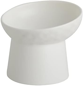 Elevated Cat Bowls, 15° Tilted Ceramic Raised Cat Food and Water Bowl Set, Whisker-Friendly Porcelain Pet Feeder Dishes for Indoor Cats and Small Dogs,White,5.2 Inch,2 Pack - Image 6