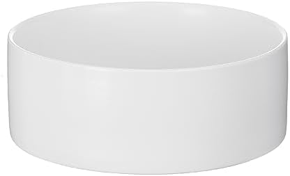 8'' Ceramic Dog Bowl - 70Oz Classic Dogs Food & Water Bowl for Medium and Large Breeds, Heavy-Duty Non-Slip Dog Dish, Food Grade Stoneware Pet Bowl, Dishwasher & Microwave Safe, White by Welloyed