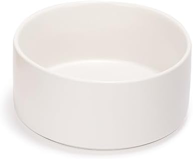 SPUNKYJUNKY 60OZ Ceramic Dog and Cat Bowl, Modern Cute Weighted Food Water Bowl for Replacement White (1 Pack) by SPUNKYJUNKY