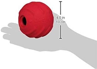 Jolly Pets Tuff Tosser Bouncing Ball Tog Toy/Treat Holder, 4 Inches, Red, All Breed Sizes - Image 3