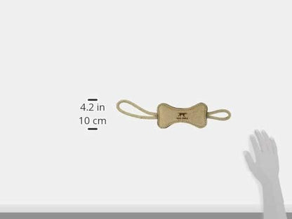 Tall Tails Dog Natural Leather Bone Rope Tug Toy for Dogs, 16 Inches