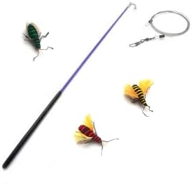 Cat Teaser Wand with 3 Bee Cat Teasers Refills - Purple Wand