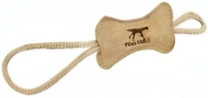 Tall Tails Dog Natural Leather Bone Rope Tug Toy for Dogs, 12 Inches