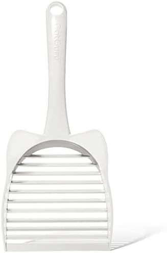 CatGuru Cat Litter Scoop, Jumbo Litter Scoop, Litter Scooper with Deep Shovel & Long Handle, Super Fast Sifter, Durable Kitty Litter Scoop, Cat Stuff, Kitten Supplies (White) by CatGuru