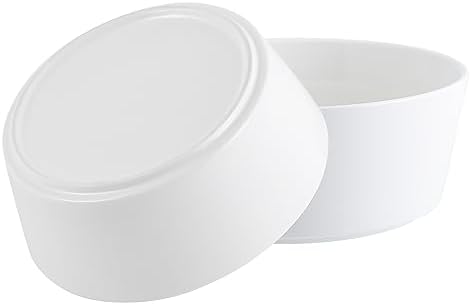 White Dog Bowl Ceramic for Medium Large Breed, Heavy Weighted Dog Food Water Dish, 8 in Non - Slip Modern Cute Extra Big Porcelain Pet Bowl Maze Wide Mouth - Image 6