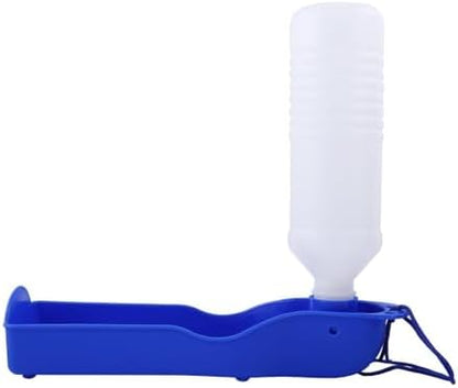 Pet Dog Travel Water Bottle Foldable Dog Water Dispenser Portable Dog Water Bottle with Drinking and Feeding Function(500ML-Blue) - Image 3