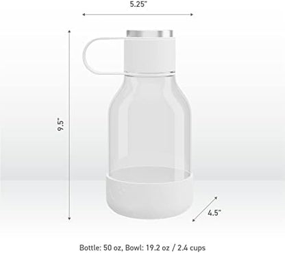 Asobu Buddy Bottle a Stainless Steel Insulated Water Bottle for with Removable Dog Water Bowl and Dog Food and Treat Storage Bowl (White, Tritan 50 oz Water Bottle with Bowl) - Image 5