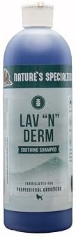 Nature's Specialties Lav-N-Derm Ultra Concentrated Calming Antiseptic Dog Shampoo for Pets, Natural Choice for Professional Groomers, Relieves Various Skin Problems, Made in USA, 16 oz by NaturesSpecialties