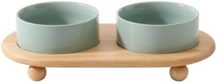 Havniva Raised Cat Bowl 5.1” Elevated Ceramic Cat Food and Water Bowl Set by Havniva