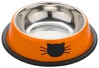 2 Pack Printed Stainless Steel Cat Bowls – 8.1 fl oz Anti-Skid Food & Water Cat Feeding Bowls|Cat Dish for Food and Water Bowl|Cat Feeding Bowl for Kitten (Black & Orange) - Image 7