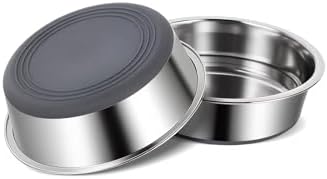 Dog Bowls Durable Non-Slip Stainless Steel Dog Bowls 2-Pack Holds 2 Cups by Unknown