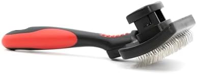 Jeffers Pet Self-Cleaning Slicker Brush for Dogs & Cats – Self Cleaning Button, Removes Tangles & Loose Hair, Non Slip Handle for Easy Grooming, Go To Gift for Pet Owners – Black, Red - Small - Image 4