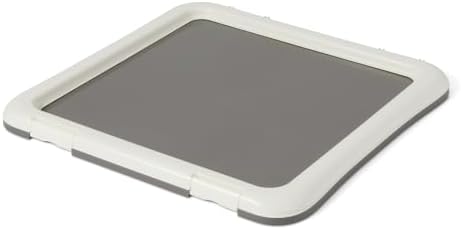 Amazon Basics Dog Training Pad Holder with Secured Latches, Extra Thick and Non-Slip Base, Recycled Plastic, 22 inch, Small, White and Charcoal by AmazonBasics