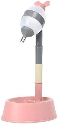 NACOCO Pet Standing Water Dispenser - Cat Dog Standing Bowl with Detachable Pole Automatically Feeding Water Height Adjustable(Grey-Pink Ear) by HOME
