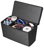 Collections Etc Quilted Pet Seat Extender with Adjustable Storage Bins for Travel, Zip Top Safe for Pets