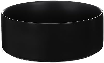 8'' Ceramic Dog Bowl - 70Oz, Heavy Duty, Non-Slip, Dishwasher Safe, Modern Style, Food Grade Stoneware Pet Bowl, Black by Welloyed