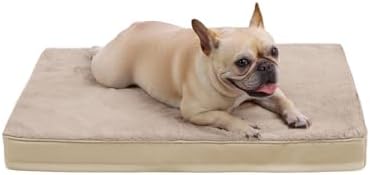 KSIIA Orthopedic Dog Bed for Small Dogs with Waterproof Lining, Khaki,23x17 by KSIIAPetProducts