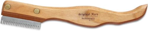 Mars Professional Dog Stripping Knife Grooming Tool with Ergonomic Handle, Specialty Double Usage, Made in Germany, Medium by MarsCoatKing
