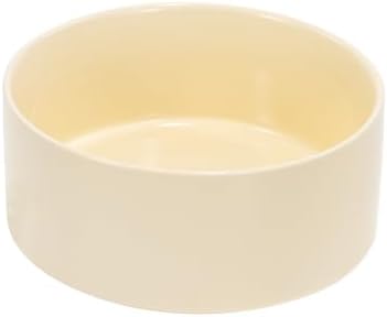SPUNKYJUNKY 28.7OZ Ceramic Dog and Cat Bowl, Modern Cute Weighted Food Water Bowl for Replacement Beige (1 Pack) by SPUNKYJUNKY