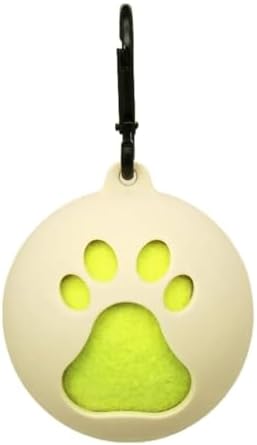 Dog Toy Ball Holder - Leash Attachment, Hands-Free, Pet Toys, Silicone, Lightweight, for All Breeds and Sizes, Fits Standard Tennis Balls - Tennis Ball NOT Included (Beige) by Unknown