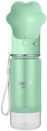 Stainless Steel Dog Travel Water Bottle, Vacuum Insulated Portable Dog Water Dispenser, Drink Cup and Snack Container On The Go, Outdoor Walking, Hiking, Travel (Mint) by WaggleBottle