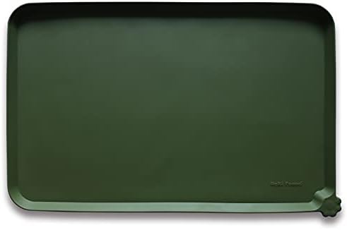 Hoki Found Large Silicone Non Slip Dog Cat Feeding Mats - Waterproof Tray Placemat for Carpet - Dark Olive by Hoki+Found