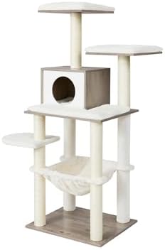 Feandrea Cat Tree, 56.3-Inch Contemporary Cat Tower, Multi-Level Condo by FeandreabySONGMICSHOME