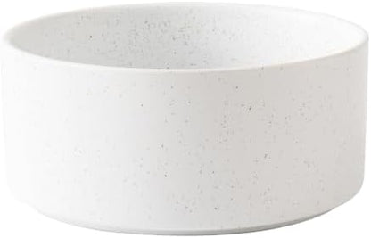 6'' Ceramic Dog Bowl - 30Oz Classic Dogs Food & Water Bowl for Small and Medium Breed Dogs, Heavy Duty Non-Slip Dog Dishes, Food Grade Pet Bowl, Dishwasher & Microwave Safe, Speckled White by Welloyed