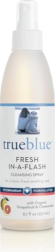 TrueBlue Grapefruit & Chamomile Fresh-in-a-Flash Cleansing Dog Spray – Refreshes, Conditions Coats for Dogs, Puppies, Cats – Moisturizing, Toxin Free, Natural Botanical Blend – 8.7 Fl. Oz. by TrueBlue
