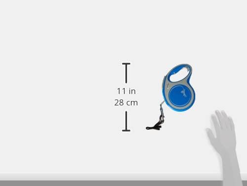 Flexi New Comfort Tape Grey & Blue Large 8m Retractable Dog Leash/Lead for Dogs up to 50kgs/110lbs