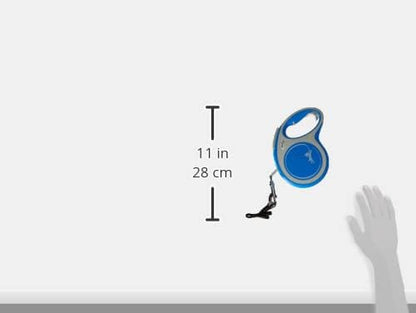 Flexi New Comfort Tape Grey & Blue Large 8m Retractable Dog Leash/Lead for Dogs up to 50kgs/110lbs